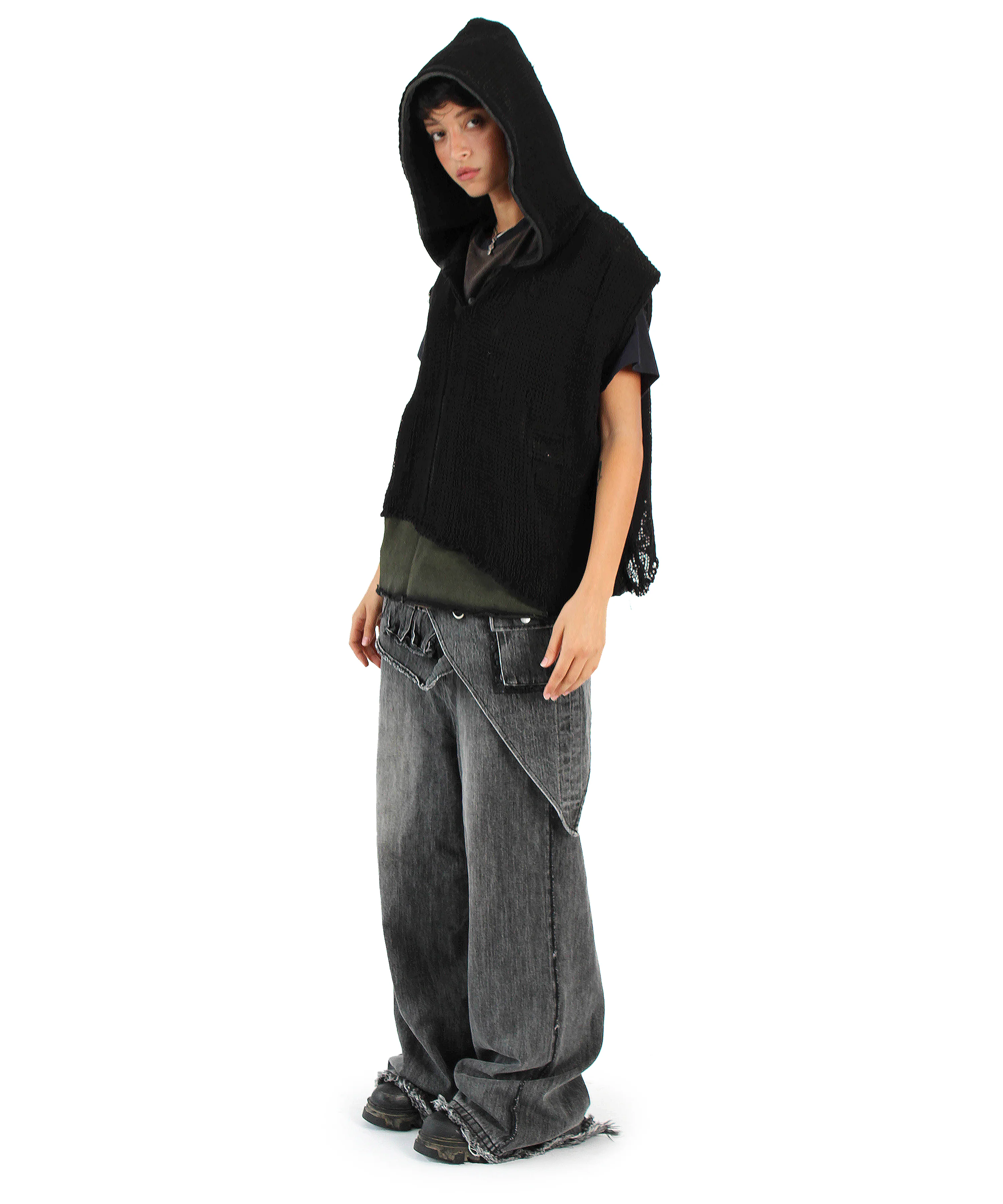 4x-T double-layer sleeveless hoodie - Image 8