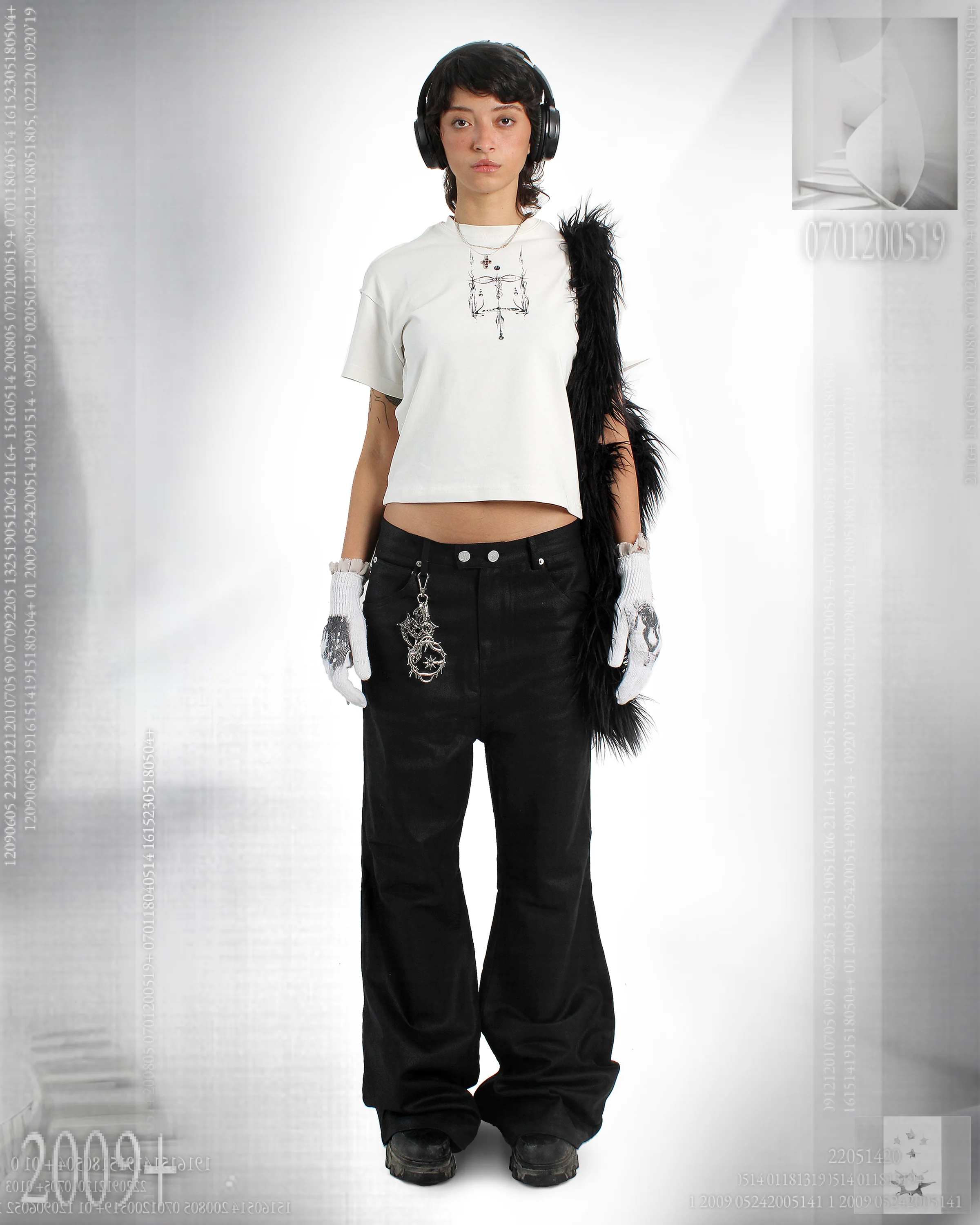 beige wax flared denim - Image 8