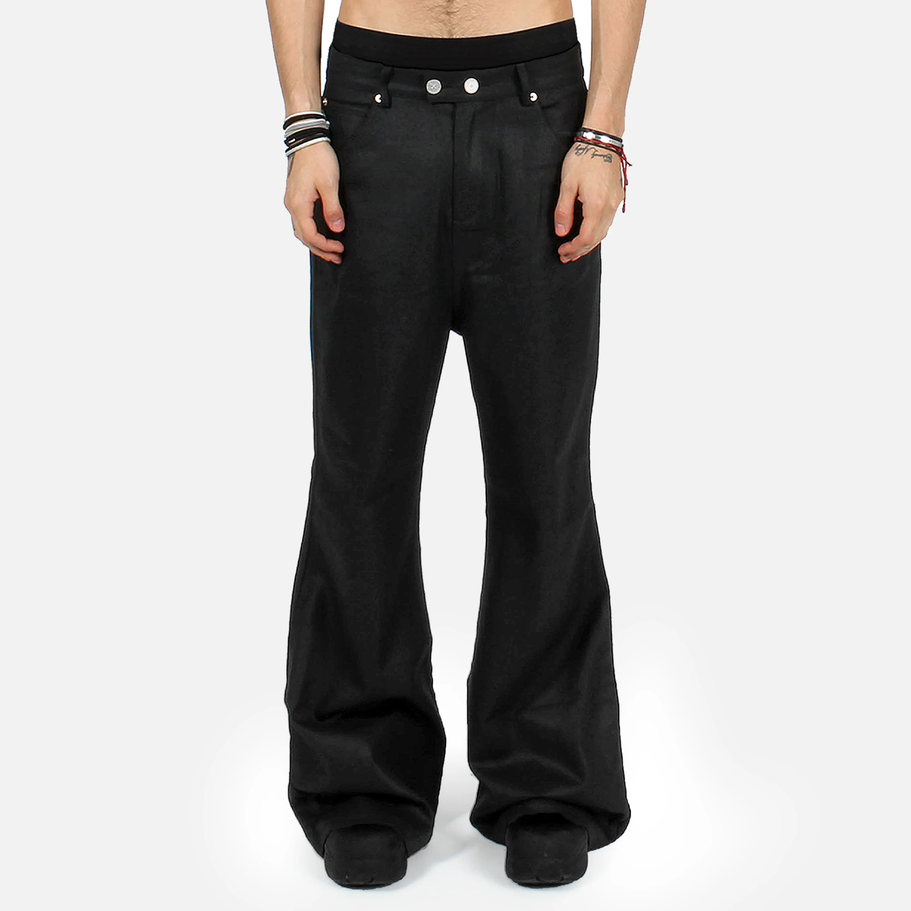 black wax flared denim - Image 3