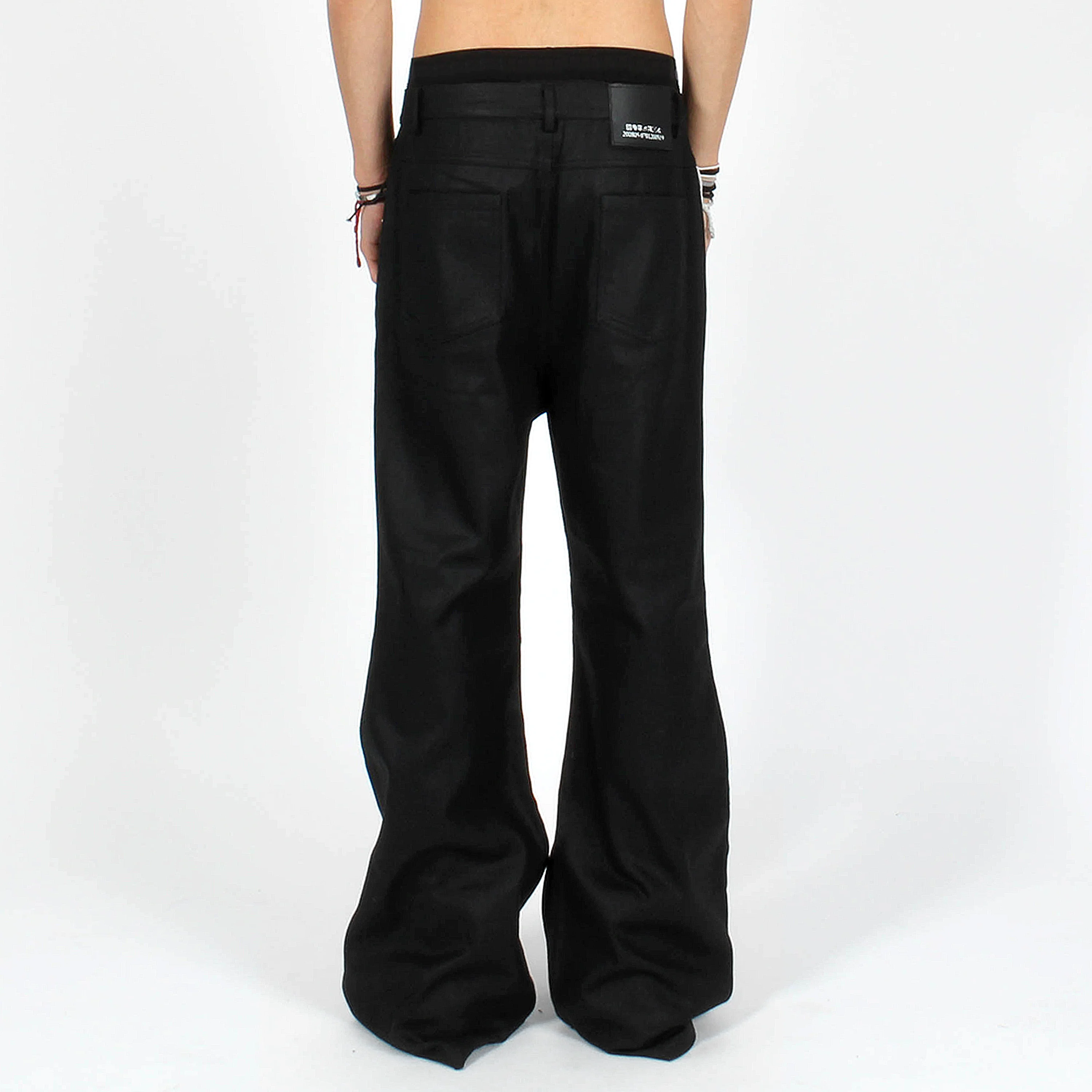 black wax flared denim - Image 4