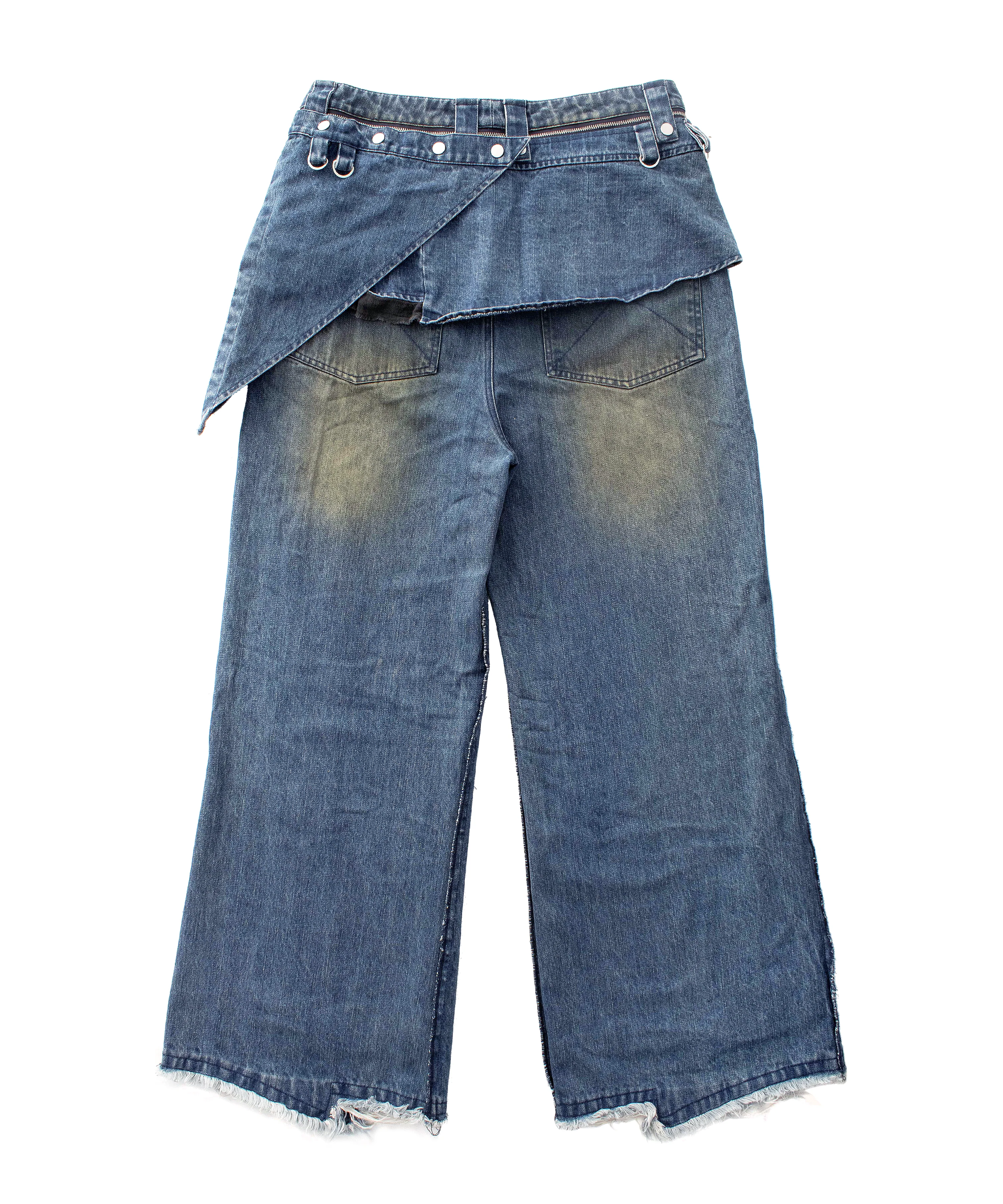 blue detachable-skirt flared denim - Image 3