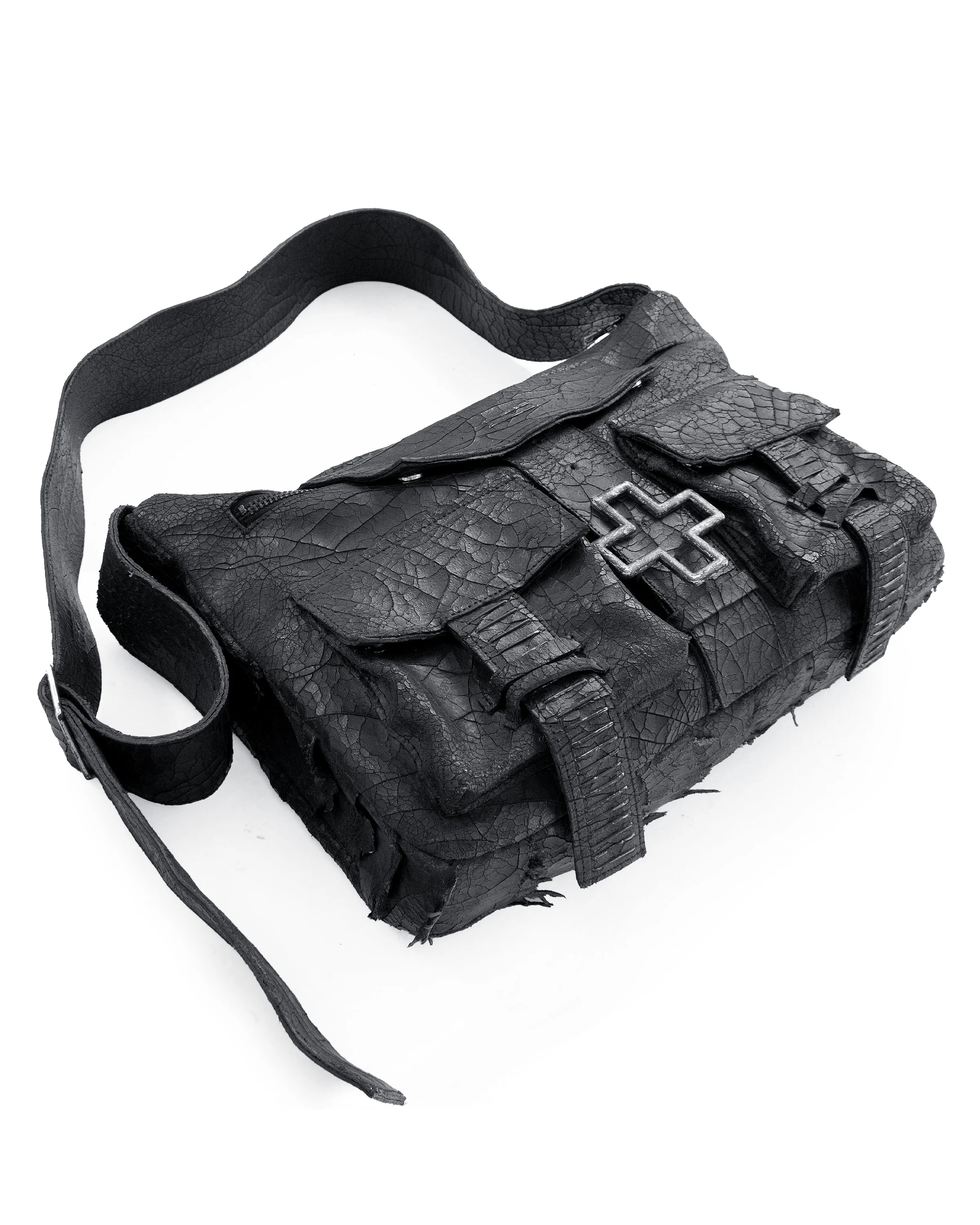 BRIDGE) cracked leather bag - Image 3