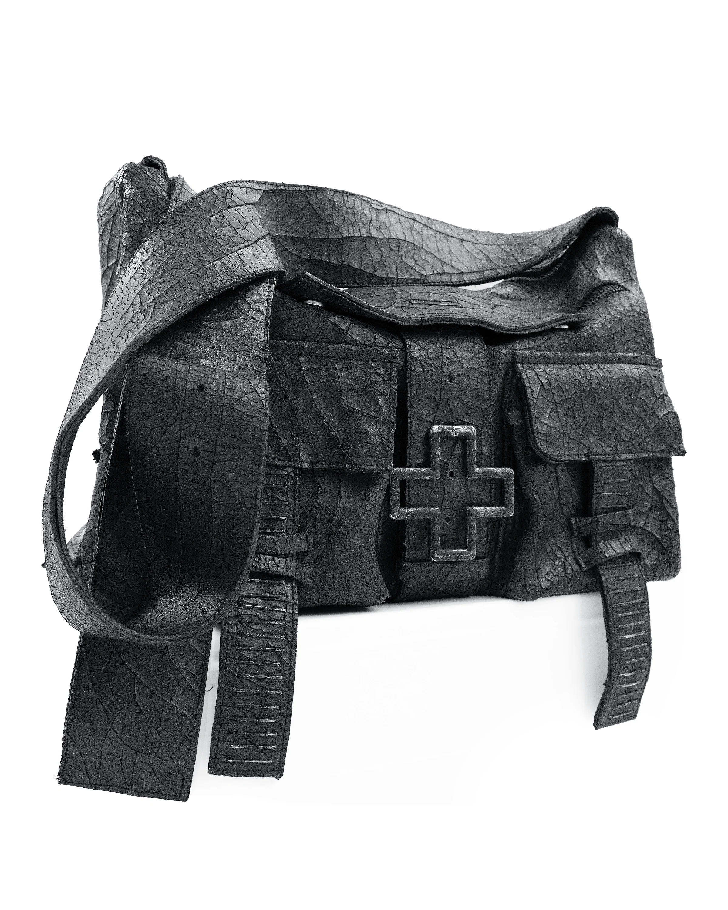BRIDGE) cracked leather bag - Image 5