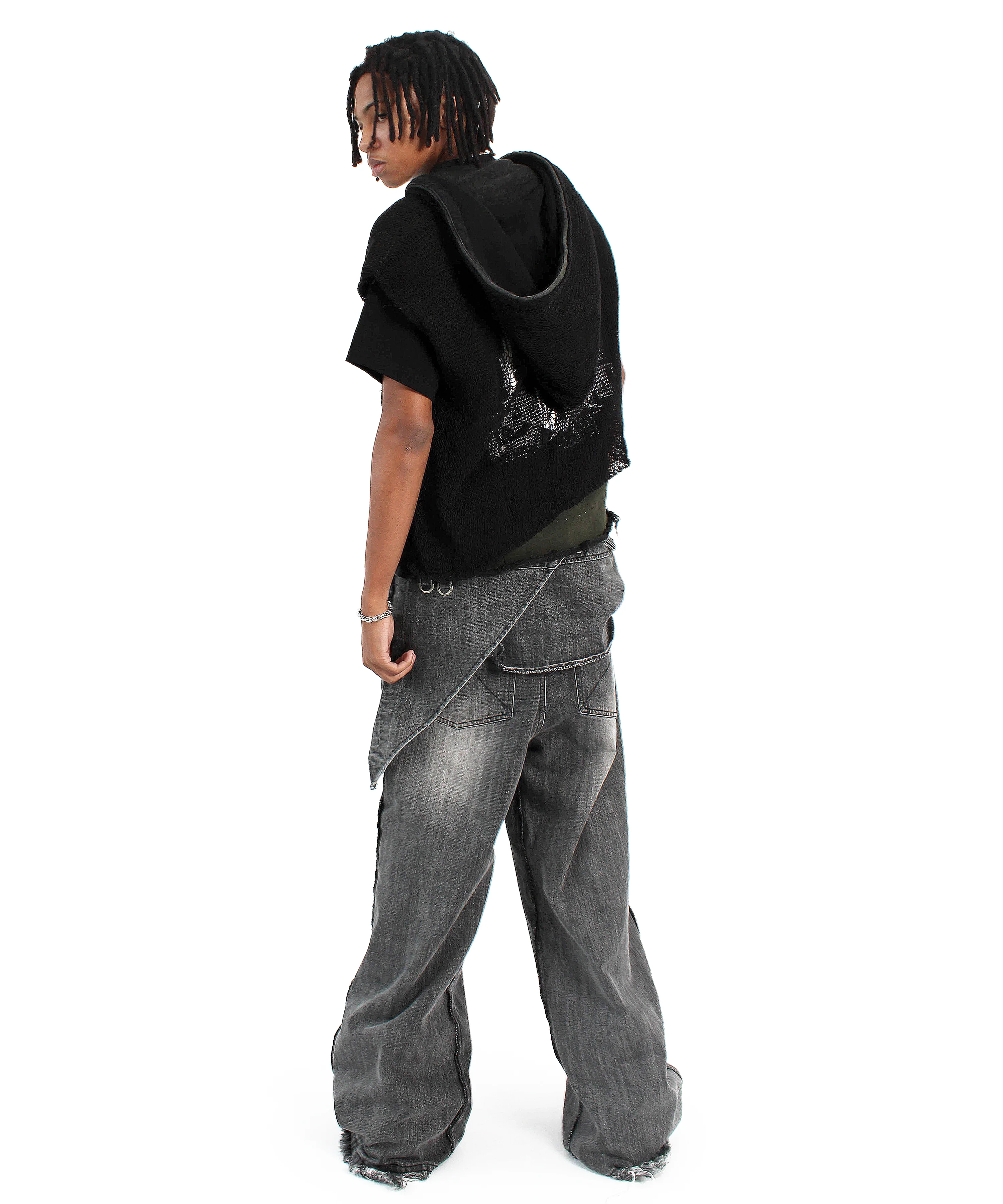 grey detachable-skirt flared denim - Image 8