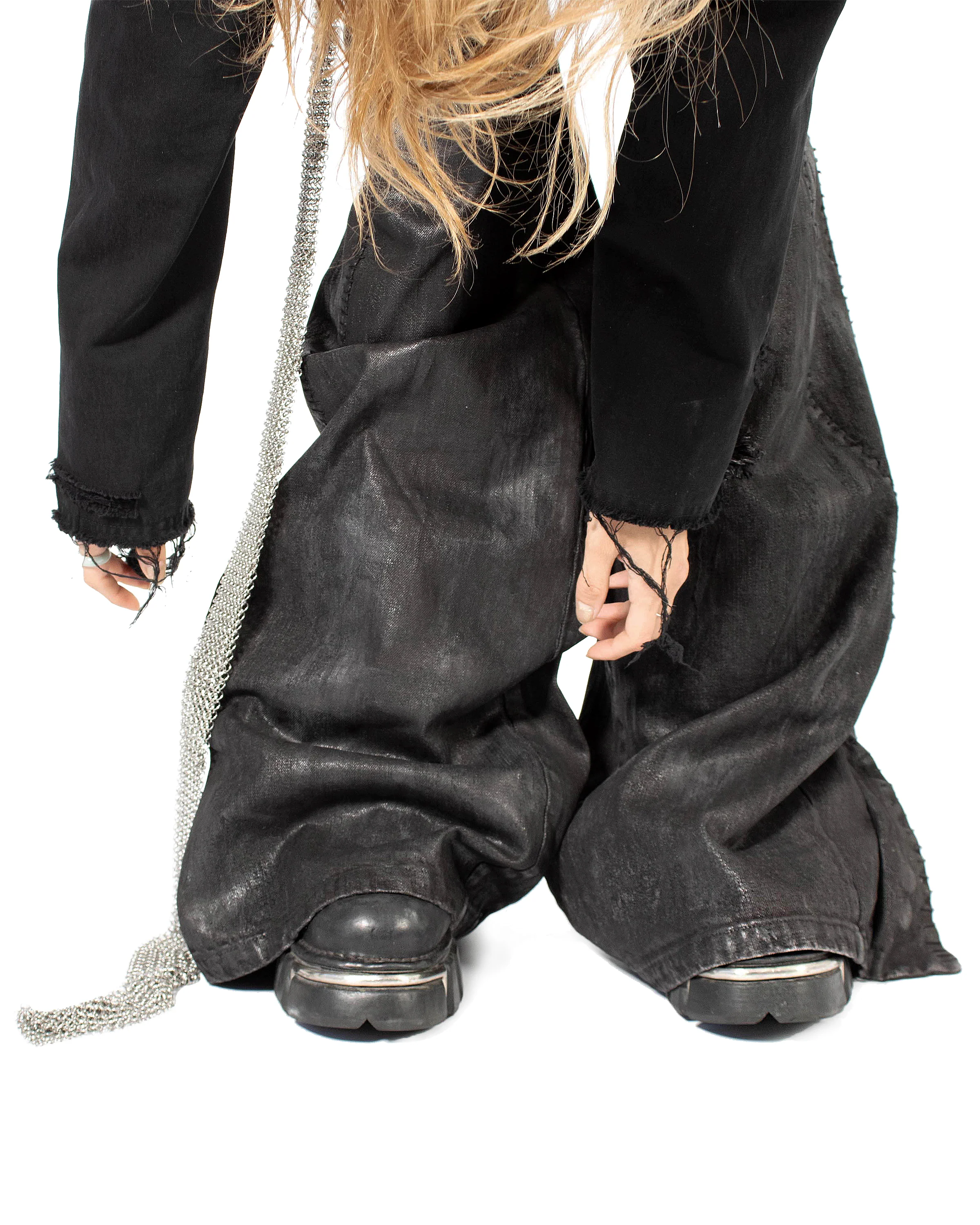 waxed wide leg denim - Image 10